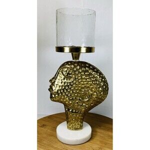 Beautiful Handcrafted Candle Holder On Marble Stand 14” Tall